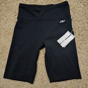 DKNY Women's Sport Icon High Waist Bike Black Shorts -I